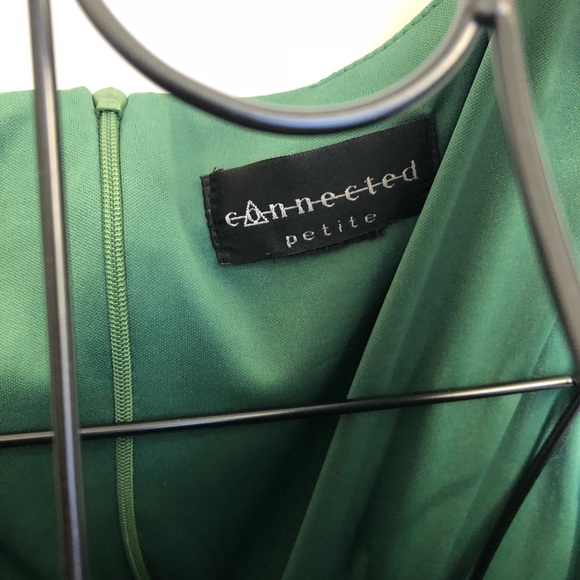 Green chiffon Holiday cocktail dress - Picture 4 of 5